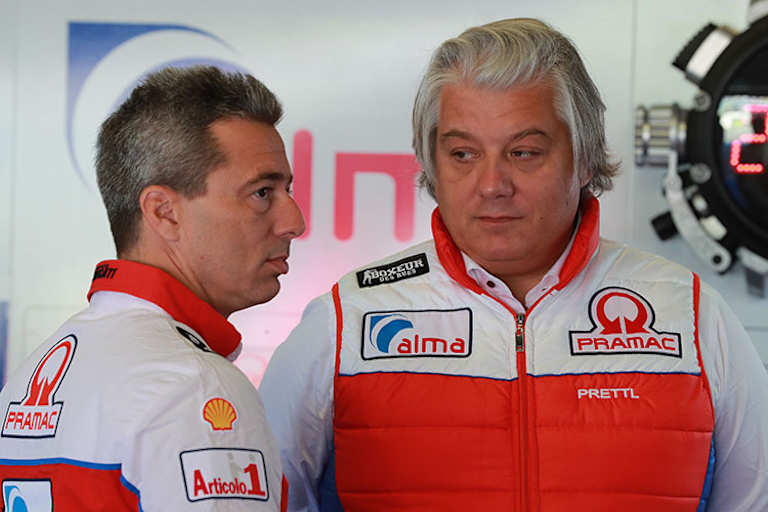 Francesco Guidotti 2018 in Assen mit Pramac-Teambesitzer Paolo Campinoti