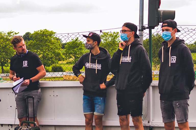 Marco Fetz, Bastian Ubl und Lukas Tulovic bei F73 (v.re.)