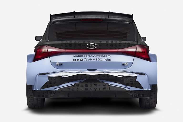 Der neue Hyundai i20 N Rally2 von hinten