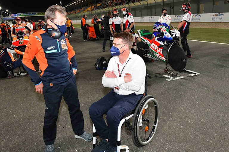 Mike Leitner mit Pit Beirer vor dem Start