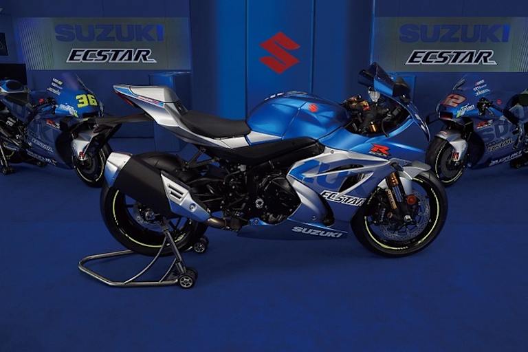 Passt farblich bestens in die Weltmeister-Box: Suzuki GSX-R1000R in den Farben von Joan Mir