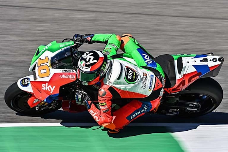 Luca Marini auf der Sky VR46-Ducati: Spezielles Design für Mugello, Platz 21 im Warm-up