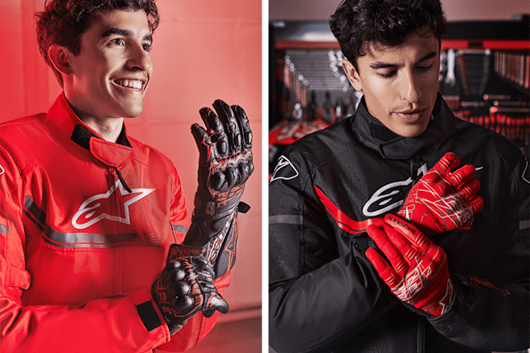 Auch die Handschuhe sind von Alpinestars