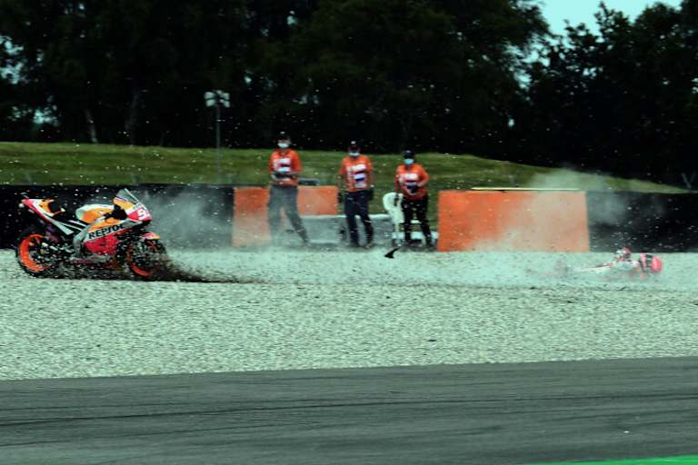 Q1 endete für den Repsol-Honda-Star im Kiesbett von Turn 9