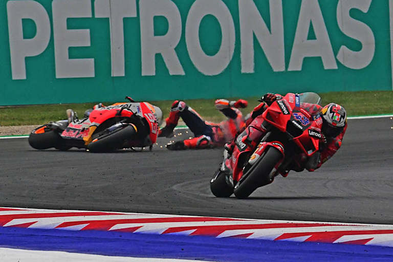 Hinter Jack Miller stürzte Marc Marquez