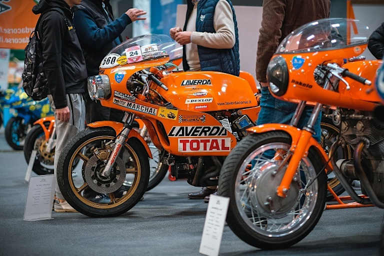 Raritäten wie die Rennmaschinen von Laverda bekommt man nicht jeden Tag zu sehen