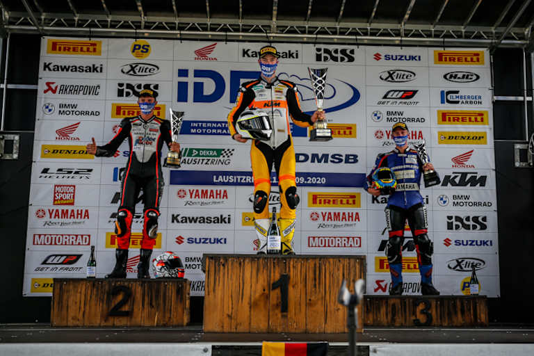 Podest der STK 600 mit Jan-Ole Jähnig (Mitte), Paul Fröde (l.) und Peer Behmer