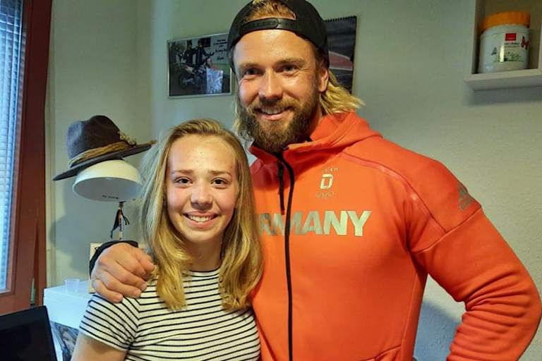 Lucy Michel mit ihrem Mentaltrainer