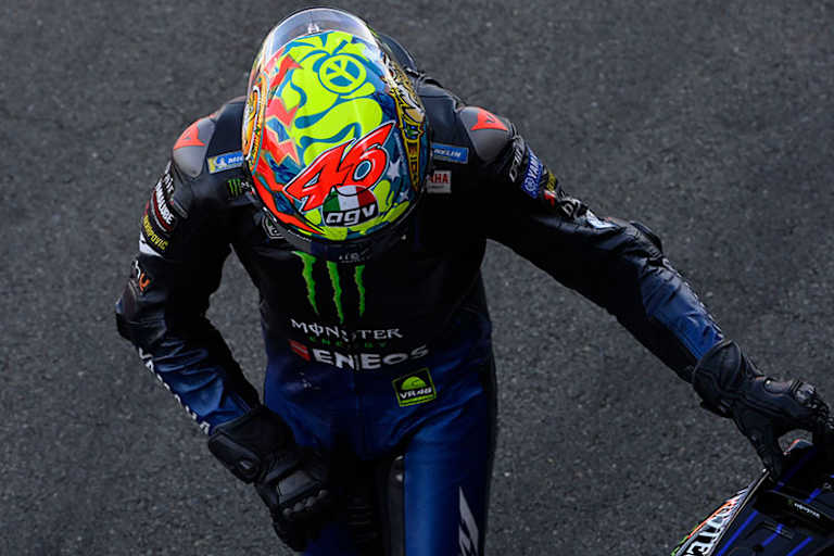Morbidelli wählte für Valencia einen Helm mit Rossi-Design