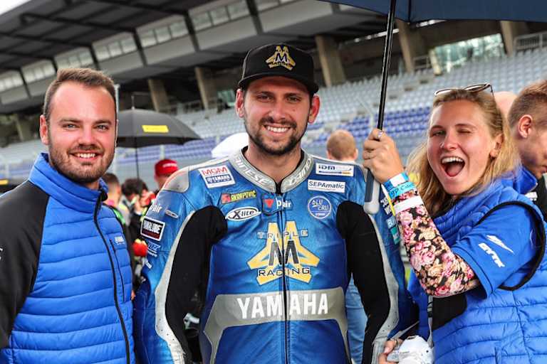 Der Yamaha-Pilot ließ sich die Laune nicht verderben