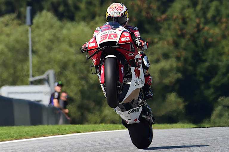 Red Bull Ring: Wheelie von Taka Nakagami, der dort einen 5. und einen 13. Platz errang 