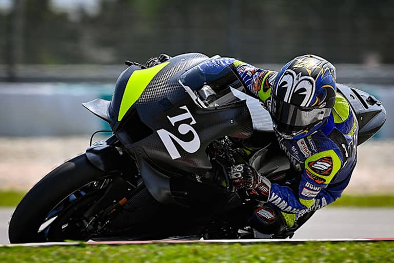 Katsuaki Nakasuga auf dem Yamaha-Prototyp