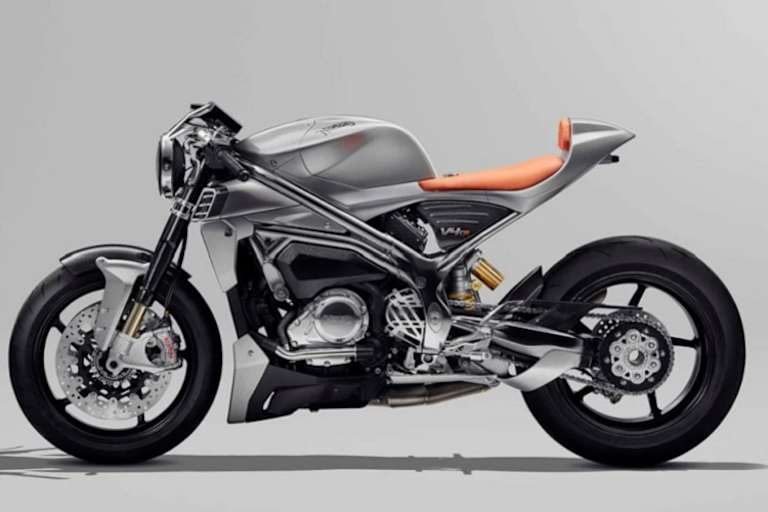 Am Prototyp der Norton V4 CR sind die gleichen hochwertigen Komponeneten verbaut wie am Superbike V4SV