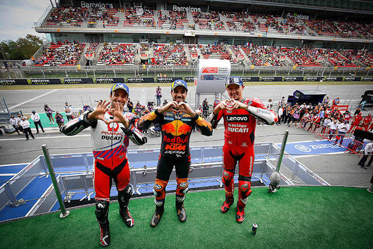 Das Podest in Montmeló: Zarco, Oliveira und Miller