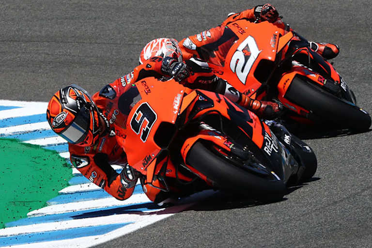 Das Duell bei Tech3-KTM: Petrucci (9) vor Lecuona (27)