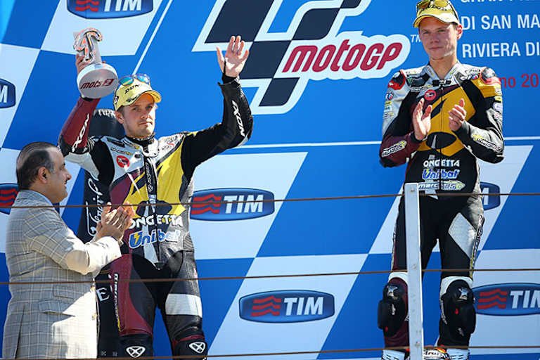 Misano-GP 2014: Sieger Tito Rabat mit Kallio (li.)