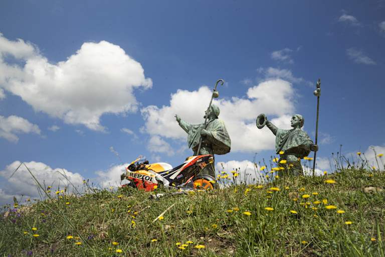 Die RC213V besuchte einig symbolträchtige Orte