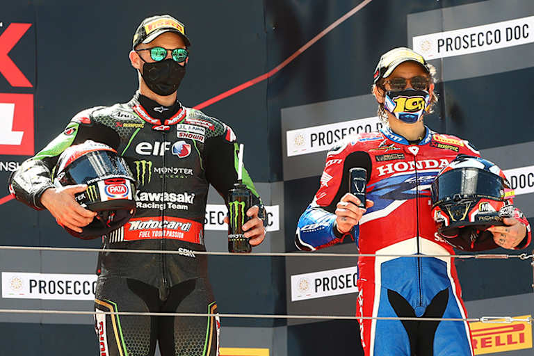 Jonathan Rea (li.) und Alvaro Bautista