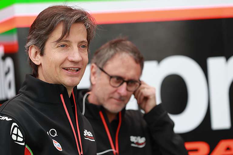 Massimo Rivola (li.) mit Pressechef Paolo Pezzini