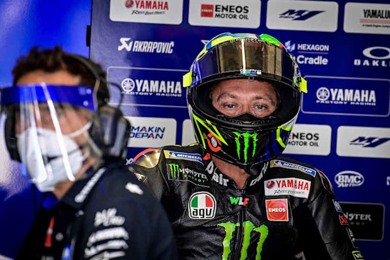 Ein Blick in die Yamaha-Box von Valentino Rossi