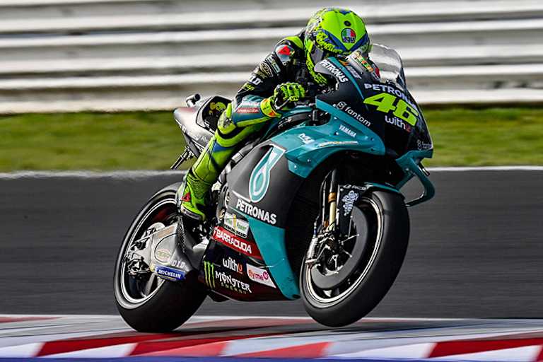 Valentino Rossi auf der Petronas-Yamaha gestern in Misano