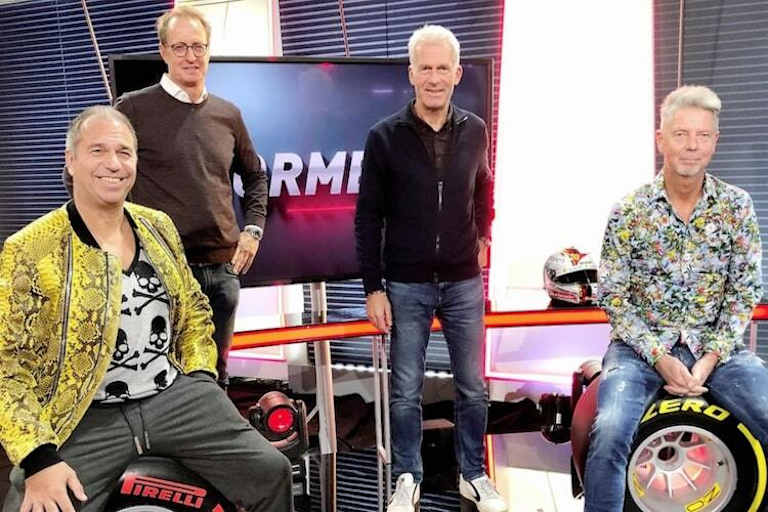 Die bewährte Formel-1-Mannschaft Kai Ebel, FlorianKönig, Christian Danner und Heiko Wasser