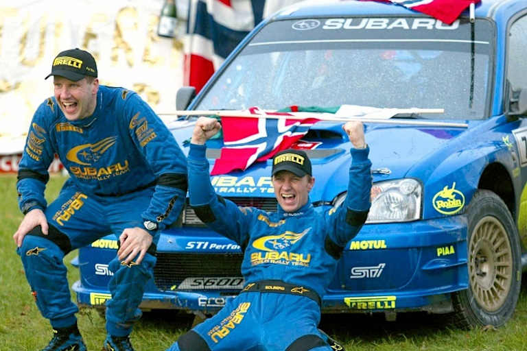 Meister Petter Solberg (re.) und Phill Mills