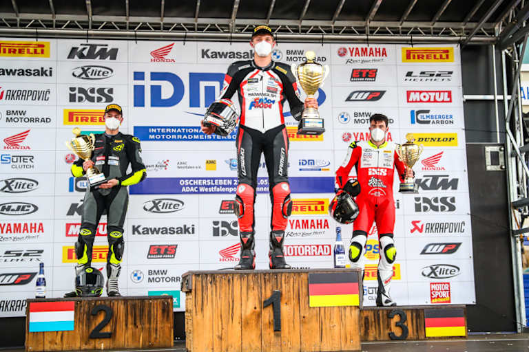 STK 600-Sieger Paul Fröde vor Noah Lequeux und Kevin Michel