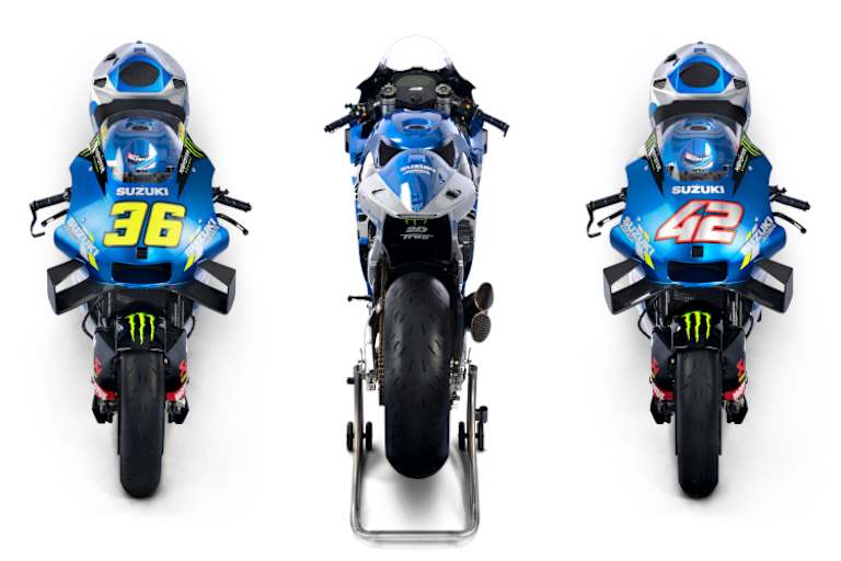 Front- und Heckansicht der Suzuki GSX-RR 2021