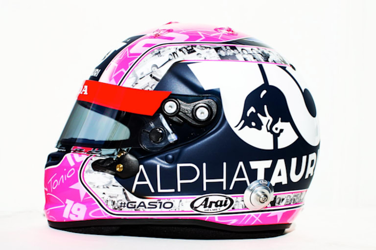 Der Helm ist seinem verstorbenen Freund Anthoine Hubert gewidmet