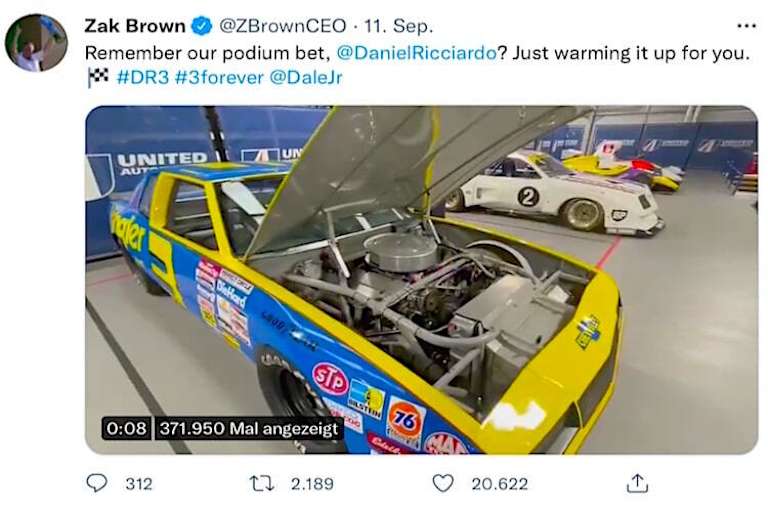 Zak Brown lässt den Chevy schon mal warmlaufen