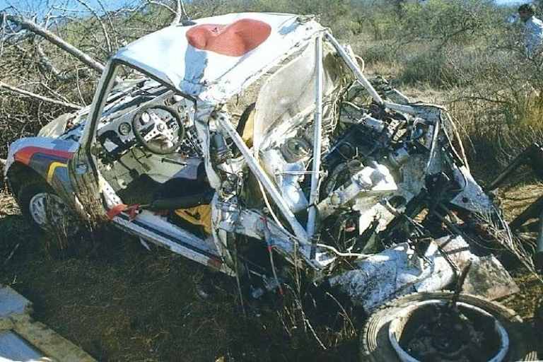 Das, was vom Vatanens Peugeot 205 T16 noch blieb 