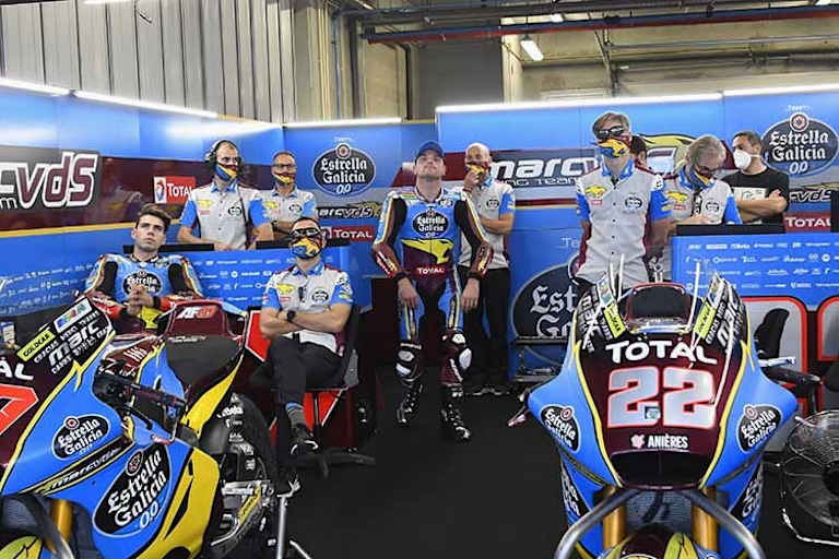 Die Marc VDS-Box: Links Augusto Fernandez, rechts Sam Lowes