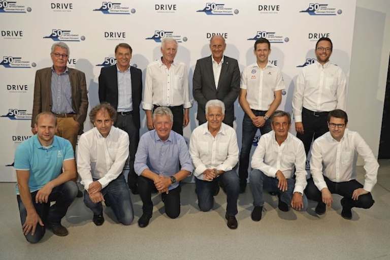 Vorschlag Bildzeile: Erinnerung an glorreiche Zeiten mit VW Motorsport – 50 Jahr-Feier 2016 in Berlin
