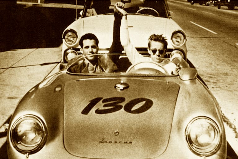 Dean mit Porsche-Mechaniker Rolf Wütherich