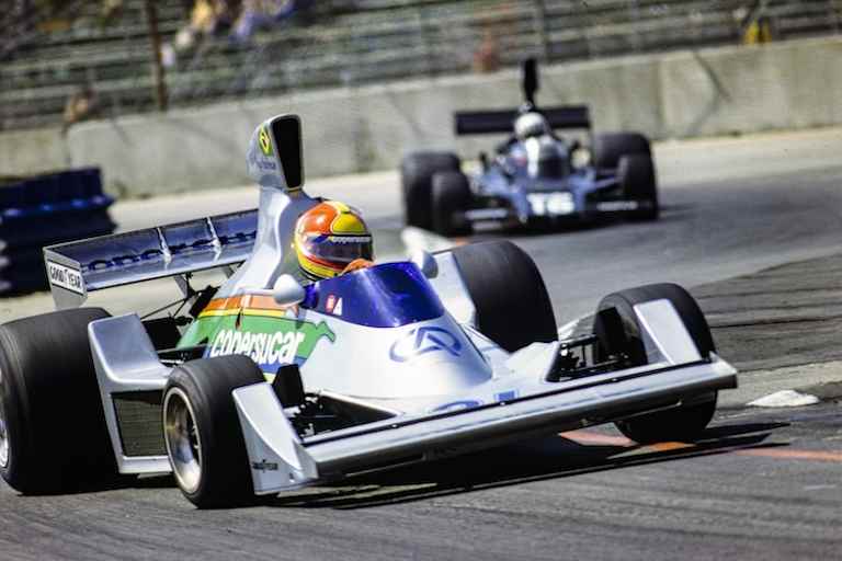 Ingo Hoffmann mit seinem Copersucar 1976 beim Grand Prix USA-West in Long Beach/Kalifornien
