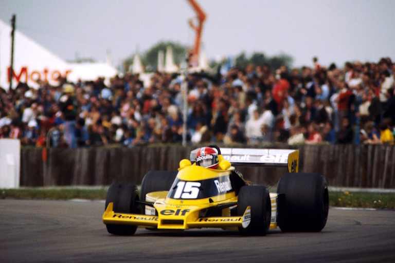 Jabouille bei der Turbo-Premiere von Renault in Silverstone 1977