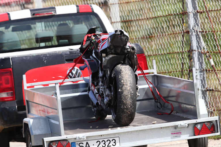 Alex Márquez´ GP22 nach seinem ersten Sturz auf Ducati