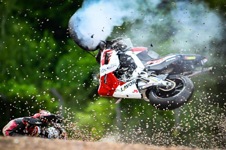 Taka stürzte auf dem Sachsenring auch selbst 