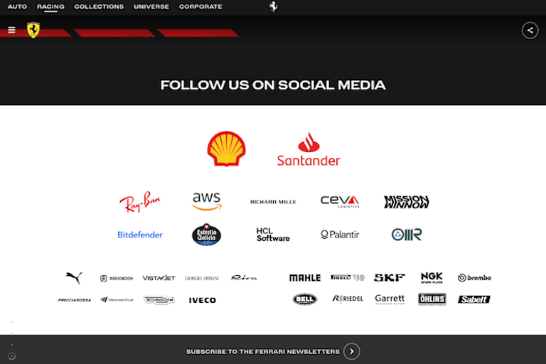 Die Ferrari-Partner 2023: Velas ist verschwunden