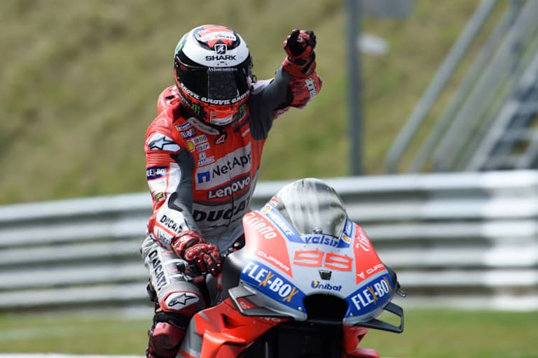 Jorge Lorenzo bejubelte seinen letzten Sieg in Spielberg 2018 auf Ducati