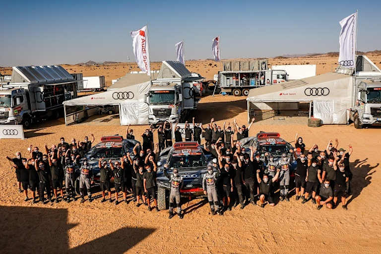 Das Audi-Team für die Rallye Dakar