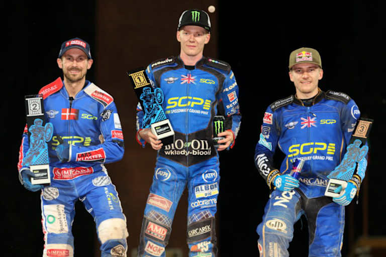Die Top-3 von Breslau: Leon Madsen, Dan Bewley und Robert Lambert (v.l.)