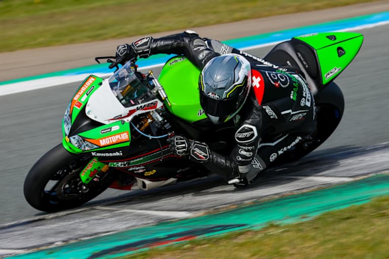 Marcel Brenner bei seinem ersten Test mit der MTM-Kawasaki