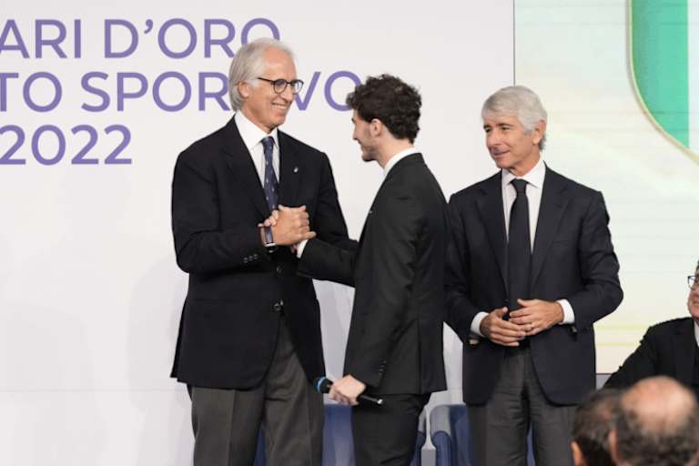 CONI-Präsident Giovanni Malagò beglückwünschte Pecco Bagnaia