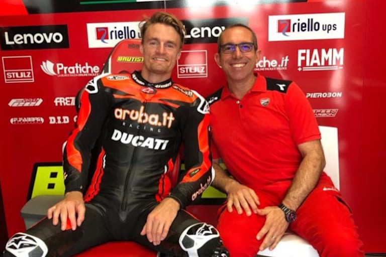 Den Testtag absolvierte Chaz Davies offenbar gut gelaunt