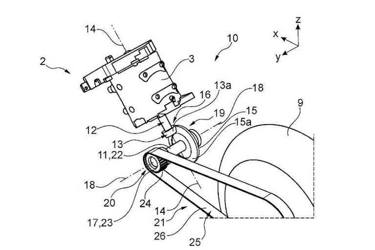 Stehende Einbauposition des Elektromotors mit Winkeltrieb und Zwischenwelle