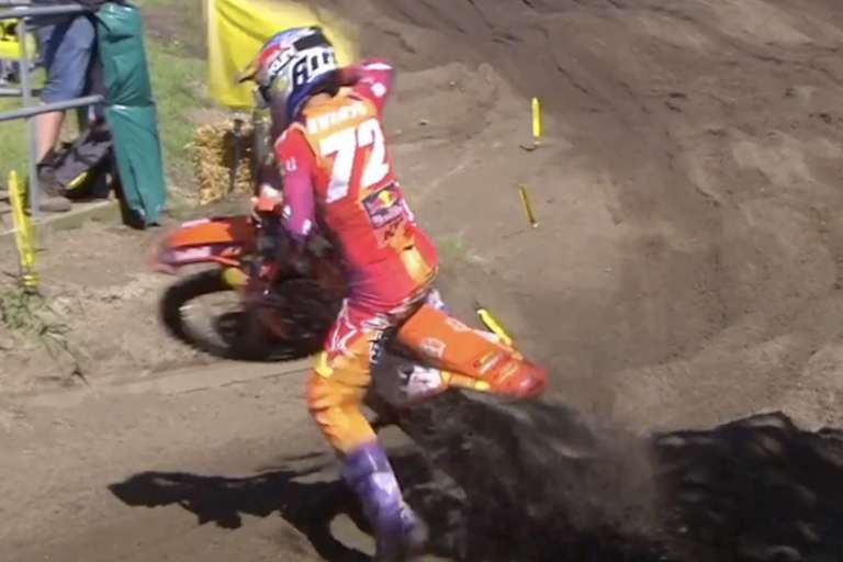 Auch Liam Everts stürzte im ersten Lauf