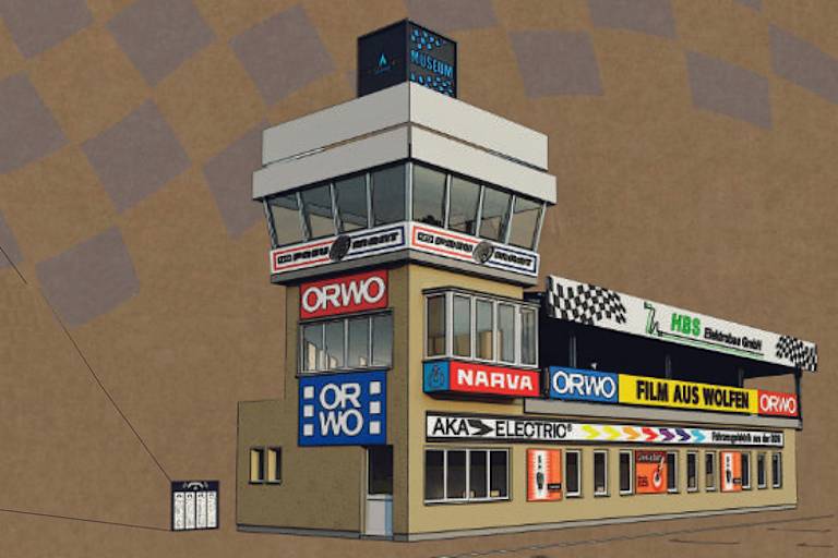 Alter Start-Ziel-Turm in Schleiz