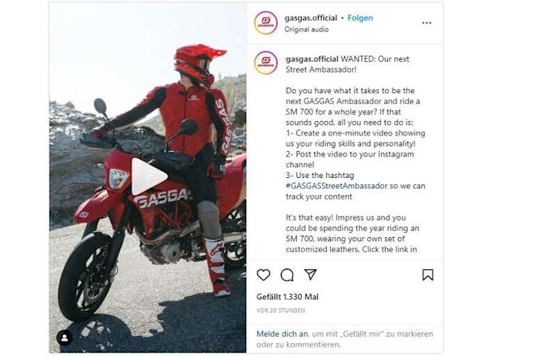 Alle Infos auf der Homepage oder den sozialen Kanälen von GASGAS